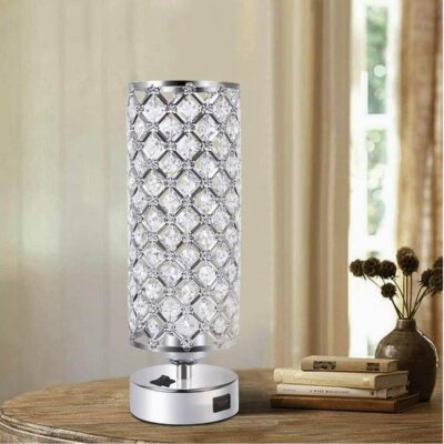 USB Crystal Table Desk Lamp with USB Port